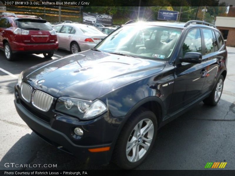 Monaco Blue Metallic / Grey 2007 BMW X3 3.0si