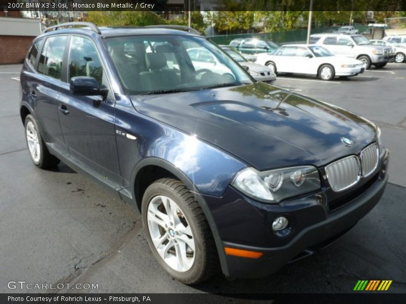 Monaco Blue Metallic / Grey 2007 BMW X3 3.0si