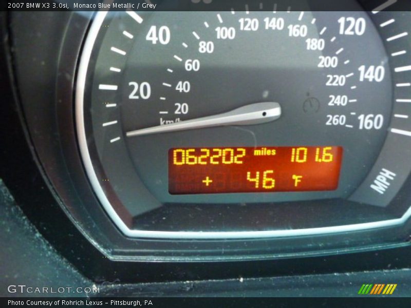 Monaco Blue Metallic / Grey 2007 BMW X3 3.0si