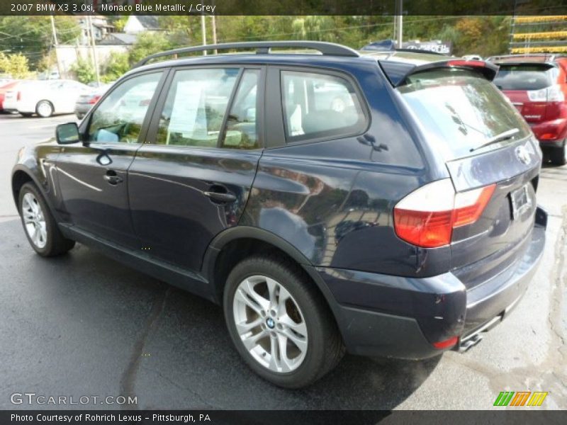 Monaco Blue Metallic / Grey 2007 BMW X3 3.0si