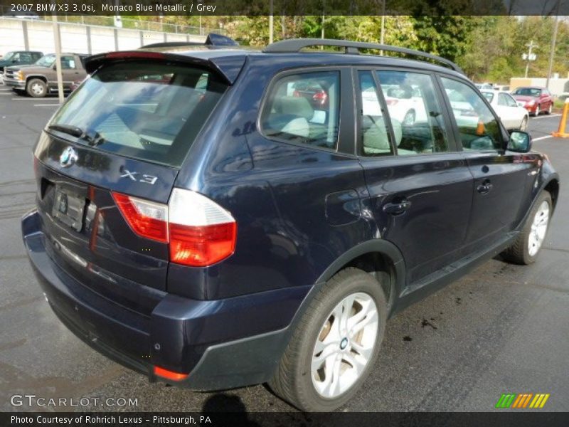 Monaco Blue Metallic / Grey 2007 BMW X3 3.0si