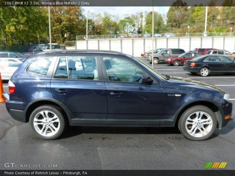 Monaco Blue Metallic / Grey 2007 BMW X3 3.0si