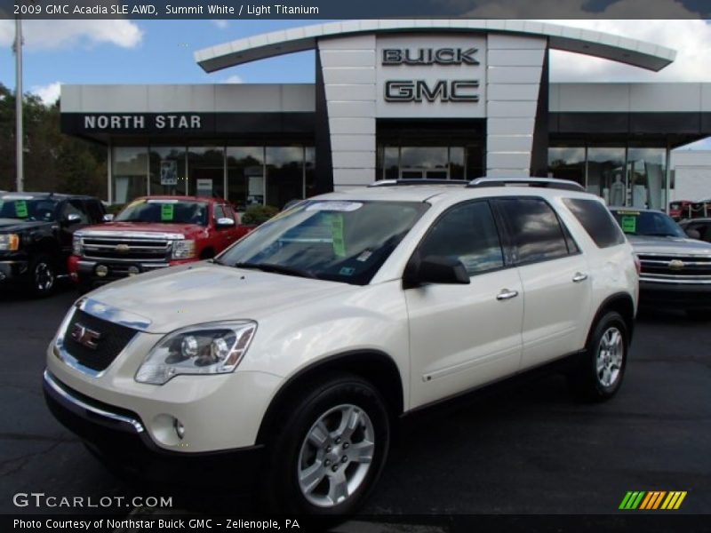 Summit White / Light Titanium 2009 GMC Acadia SLE AWD