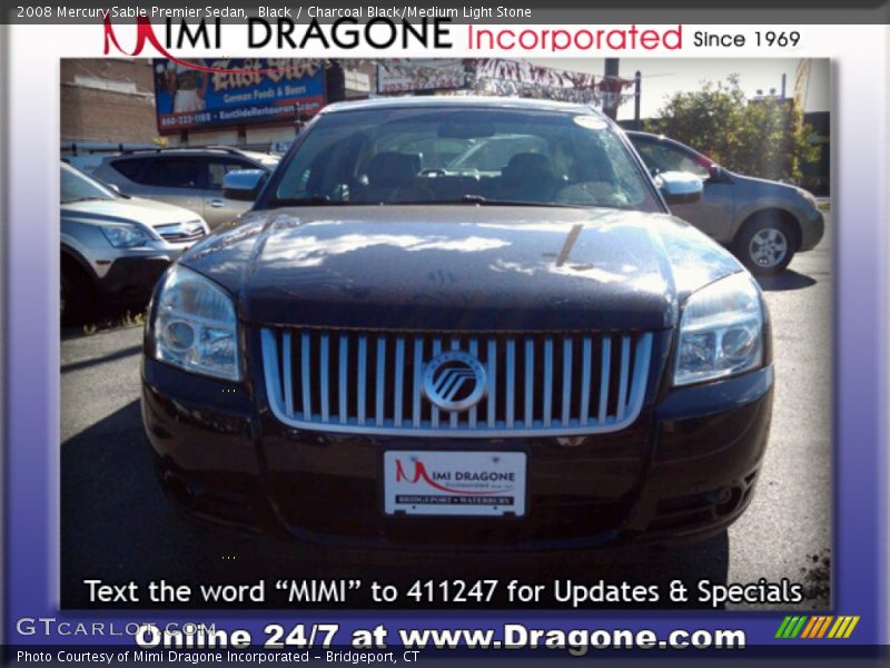 Black / Charcoal Black/Medium Light Stone 2008 Mercury Sable Premier Sedan
