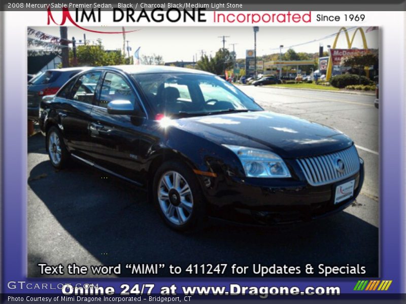 Black / Charcoal Black/Medium Light Stone 2008 Mercury Sable Premier Sedan