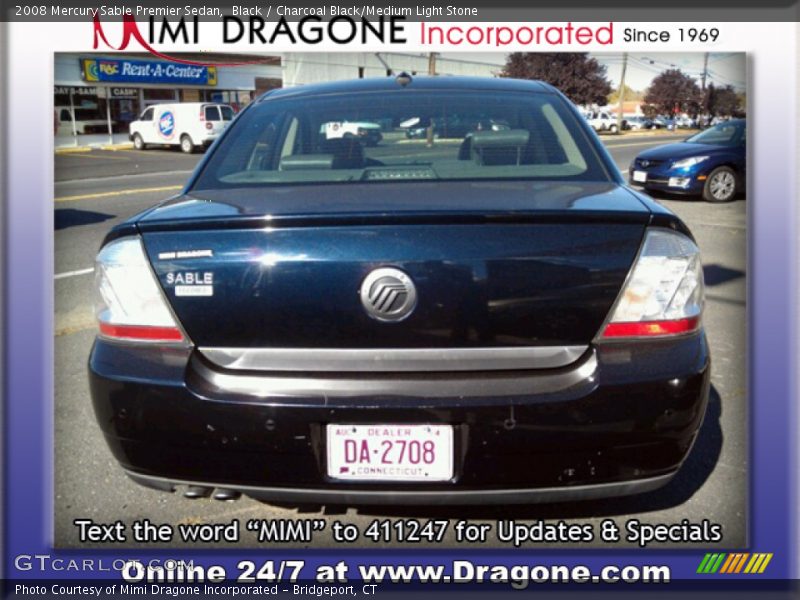 Black / Charcoal Black/Medium Light Stone 2008 Mercury Sable Premier Sedan