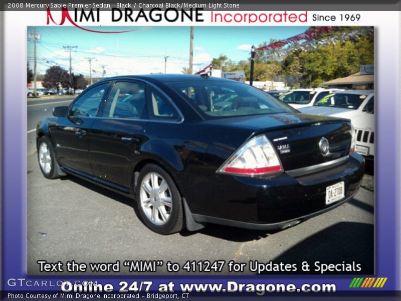 Black / Charcoal Black/Medium Light Stone 2008 Mercury Sable Premier Sedan