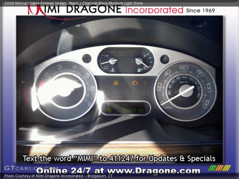Black / Charcoal Black/Medium Light Stone 2008 Mercury Sable Premier Sedan