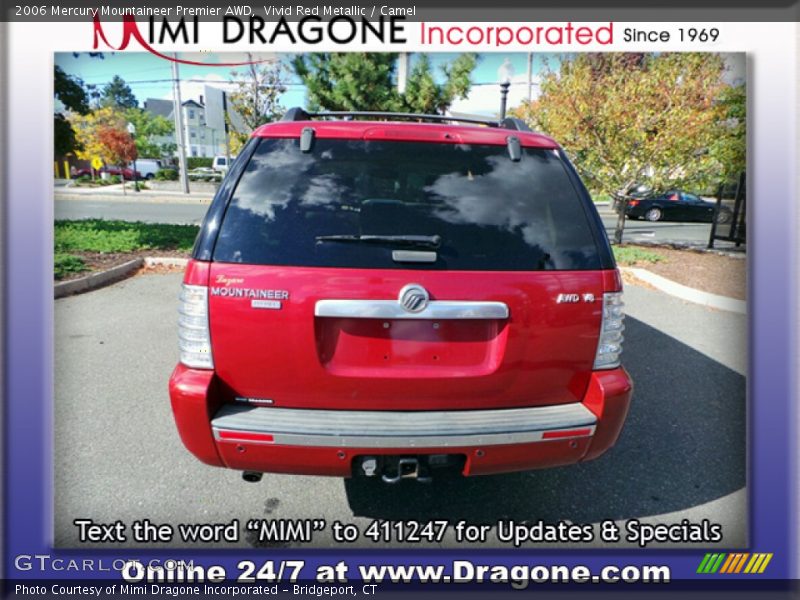 Vivid Red Metallic / Camel 2006 Mercury Mountaineer Premier AWD