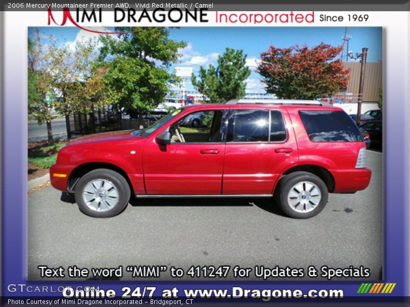 Vivid Red Metallic / Camel 2006 Mercury Mountaineer Premier AWD