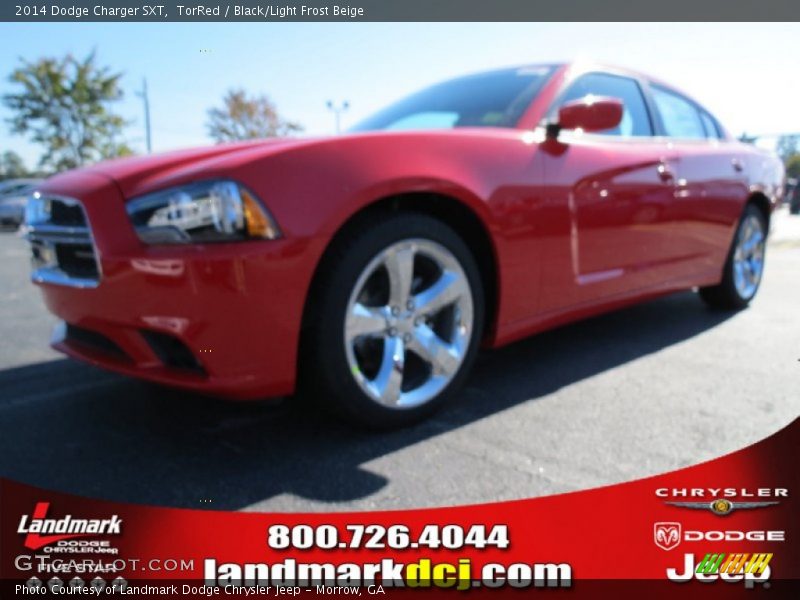 TorRed / Black/Light Frost Beige 2014 Dodge Charger SXT
