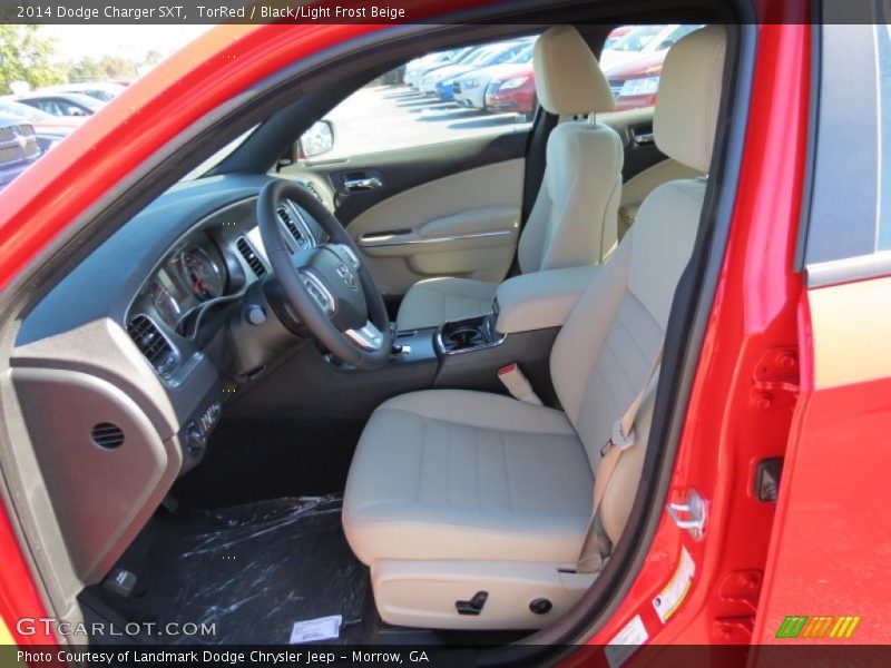 TorRed / Black/Light Frost Beige 2014 Dodge Charger SXT