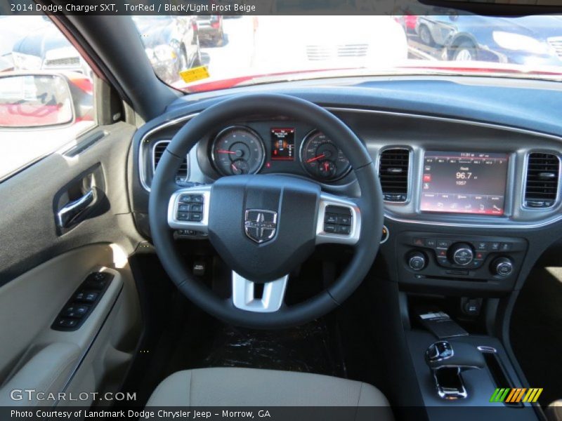TorRed / Black/Light Frost Beige 2014 Dodge Charger SXT