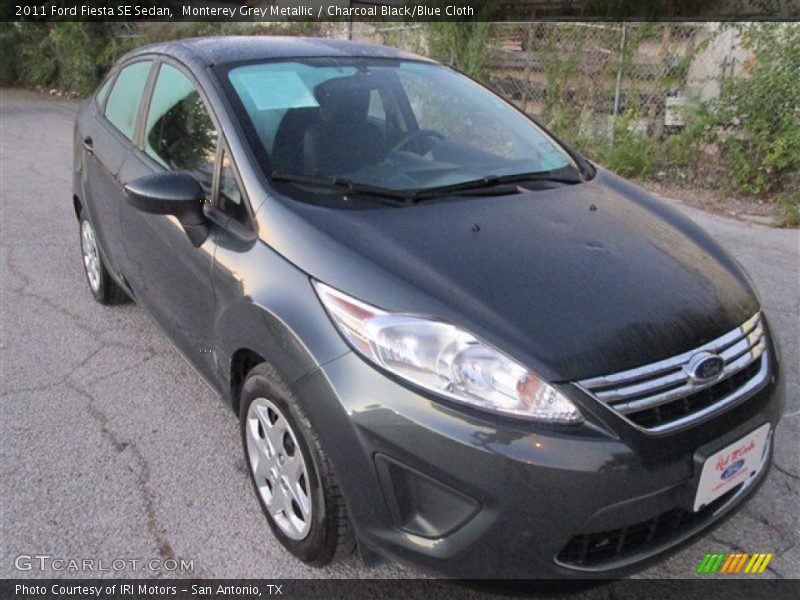 Monterey Grey Metallic / Charcoal Black/Blue Cloth 2011 Ford Fiesta SE Sedan