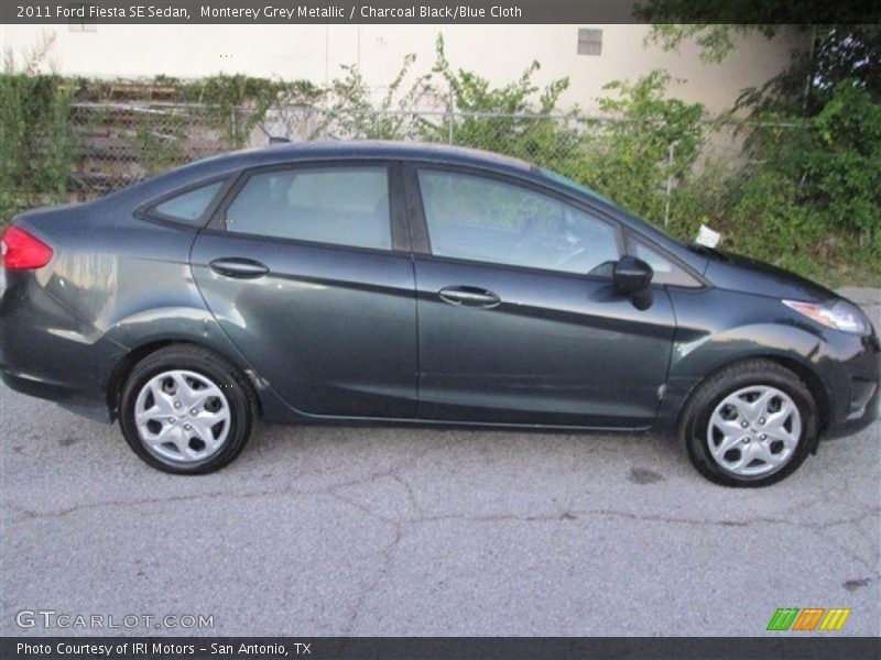 Monterey Grey Metallic / Charcoal Black/Blue Cloth 2011 Ford Fiesta SE Sedan