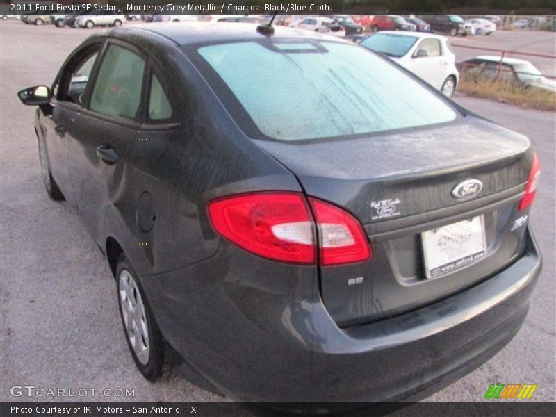 Monterey Grey Metallic / Charcoal Black/Blue Cloth 2011 Ford Fiesta SE Sedan