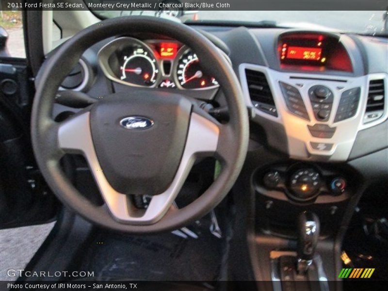 Monterey Grey Metallic / Charcoal Black/Blue Cloth 2011 Ford Fiesta SE Sedan