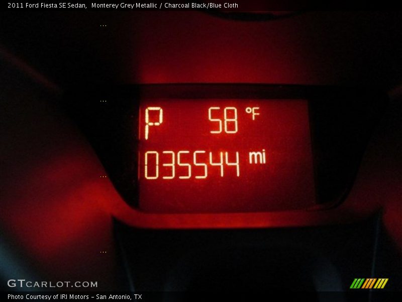Monterey Grey Metallic / Charcoal Black/Blue Cloth 2011 Ford Fiesta SE Sedan