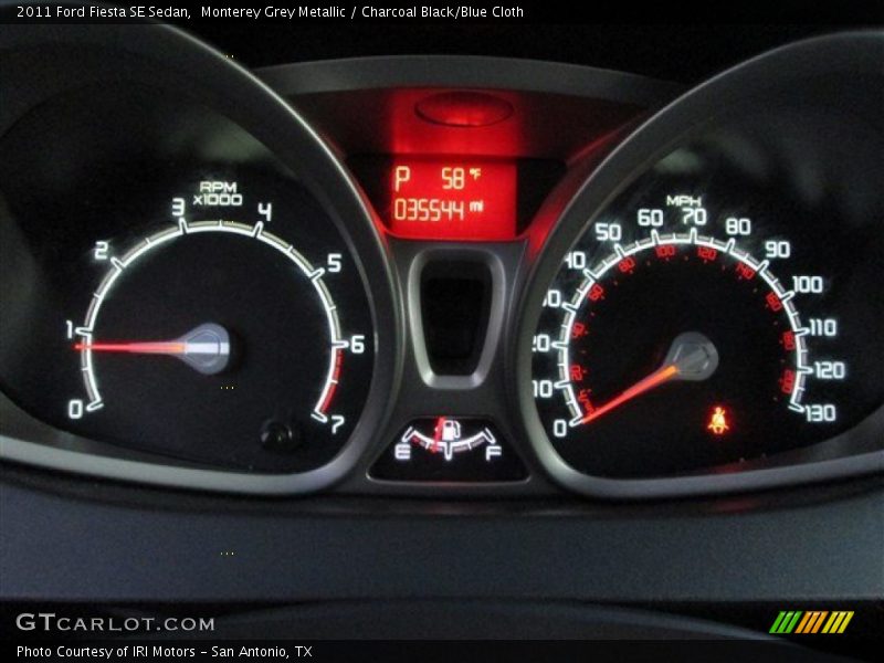 Monterey Grey Metallic / Charcoal Black/Blue Cloth 2011 Ford Fiesta SE Sedan