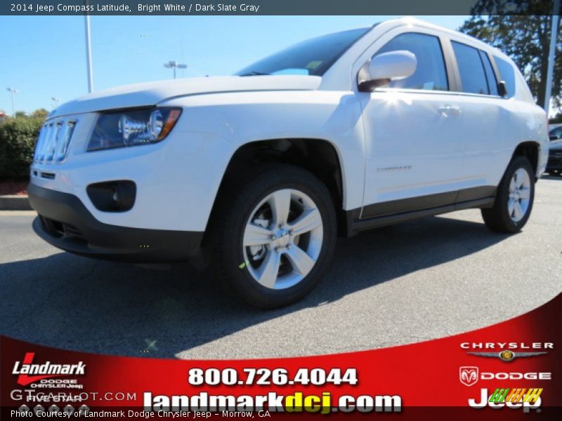 Bright White / Dark Slate Gray 2014 Jeep Compass Latitude