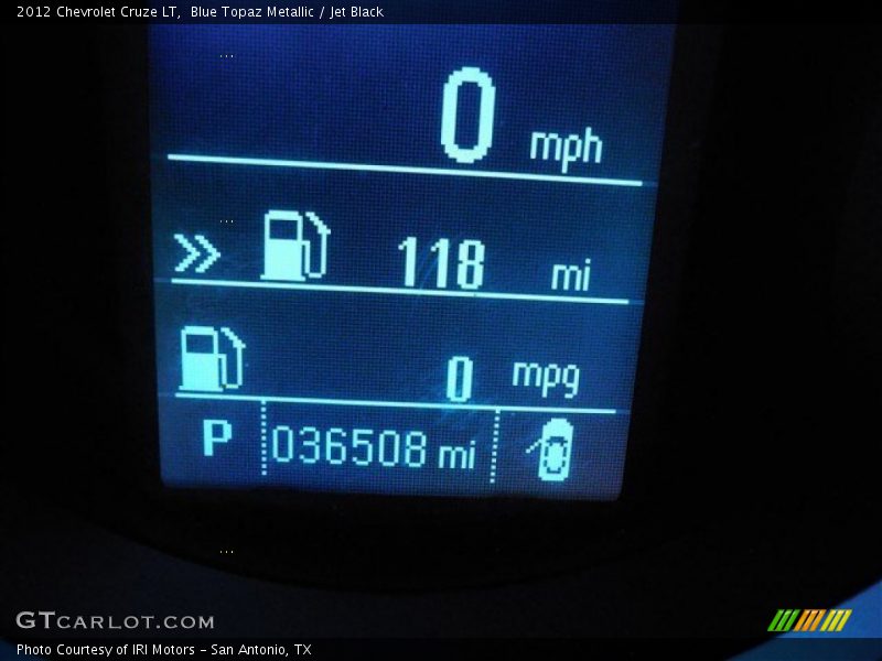 Blue Topaz Metallic / Jet Black 2012 Chevrolet Cruze LT