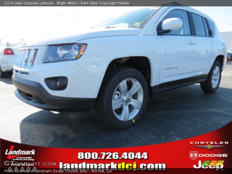 Bright White / Dark Slate Gray/Light Pebble 2014 Jeep Compass Latitude