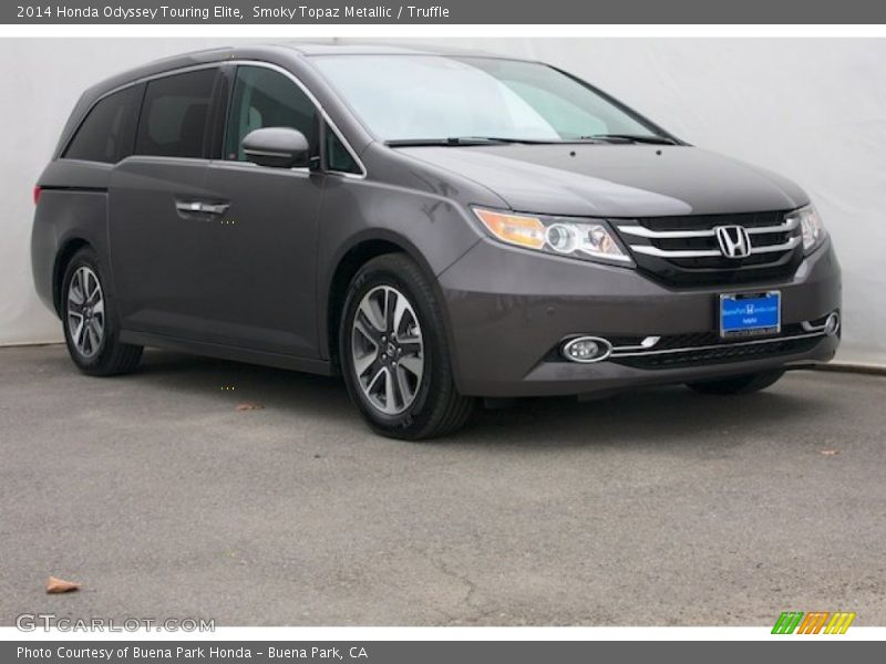 Smoky Topaz Metallic / Truffle 2014 Honda Odyssey Touring Elite