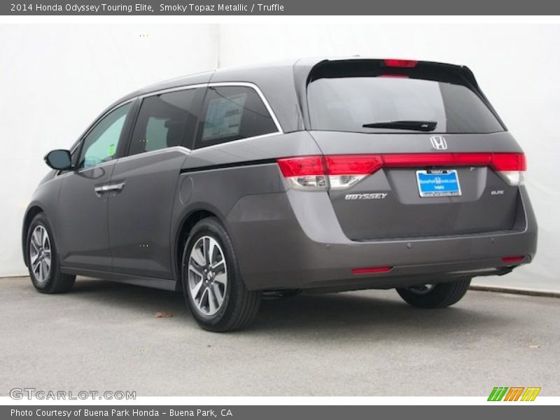 Smoky Topaz Metallic / Truffle 2014 Honda Odyssey Touring Elite