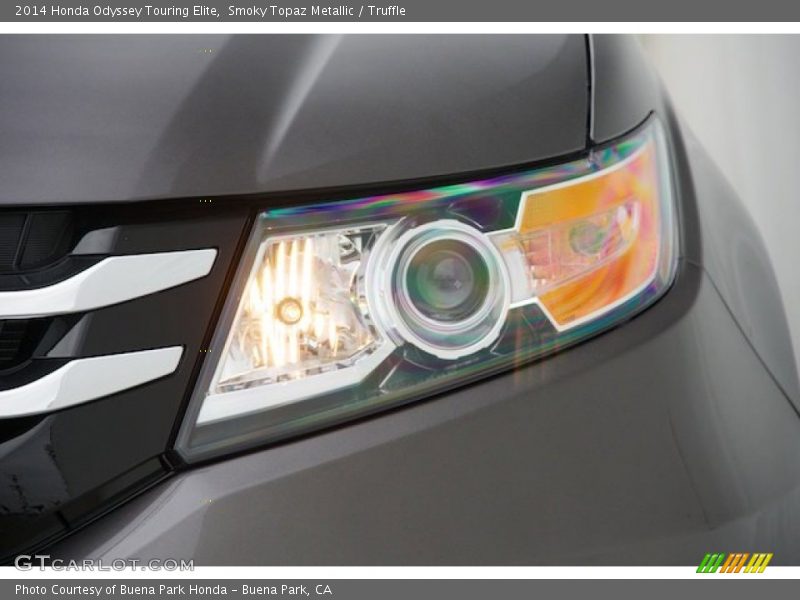 Smoky Topaz Metallic / Truffle 2014 Honda Odyssey Touring Elite