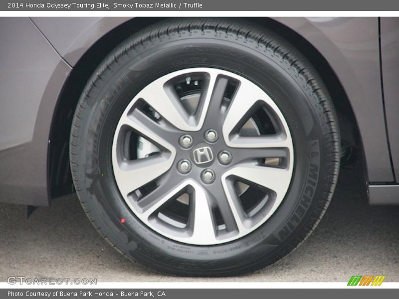 Smoky Topaz Metallic / Truffle 2014 Honda Odyssey Touring Elite