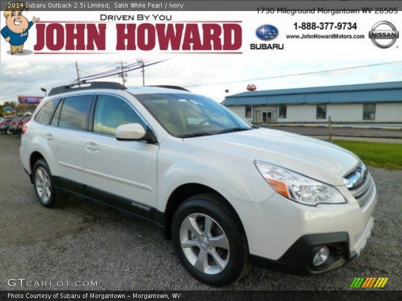 Satin White Pearl / Ivory 2014 Subaru Outback 2.5i Limited