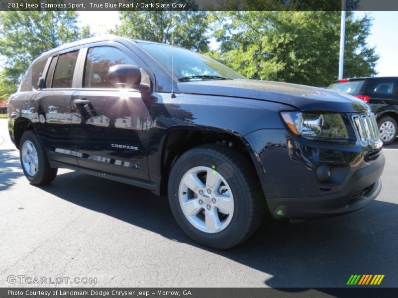 True Blue Pearl / Dark Slate Gray 2014 Jeep Compass Sport