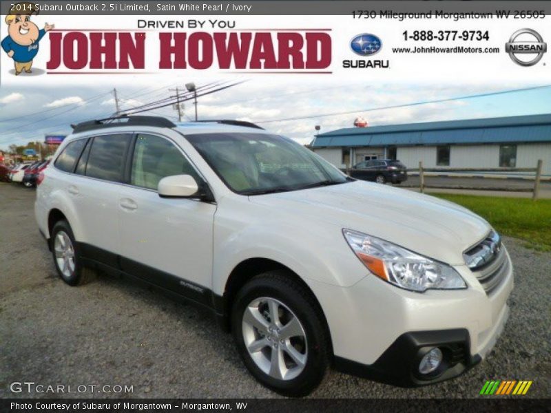 Satin White Pearl / Ivory 2014 Subaru Outback 2.5i Limited