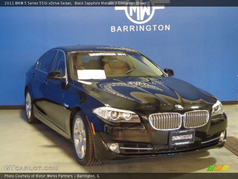 Black Sapphire Metallic / Cinnamon Brown 2011 BMW 5 Series 550i xDrive Sedan