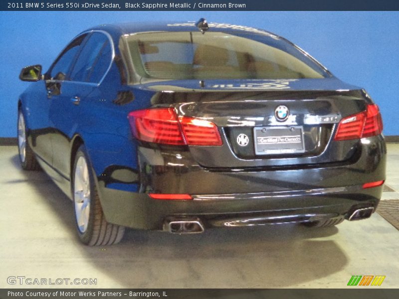 Black Sapphire Metallic / Cinnamon Brown 2011 BMW 5 Series 550i xDrive Sedan