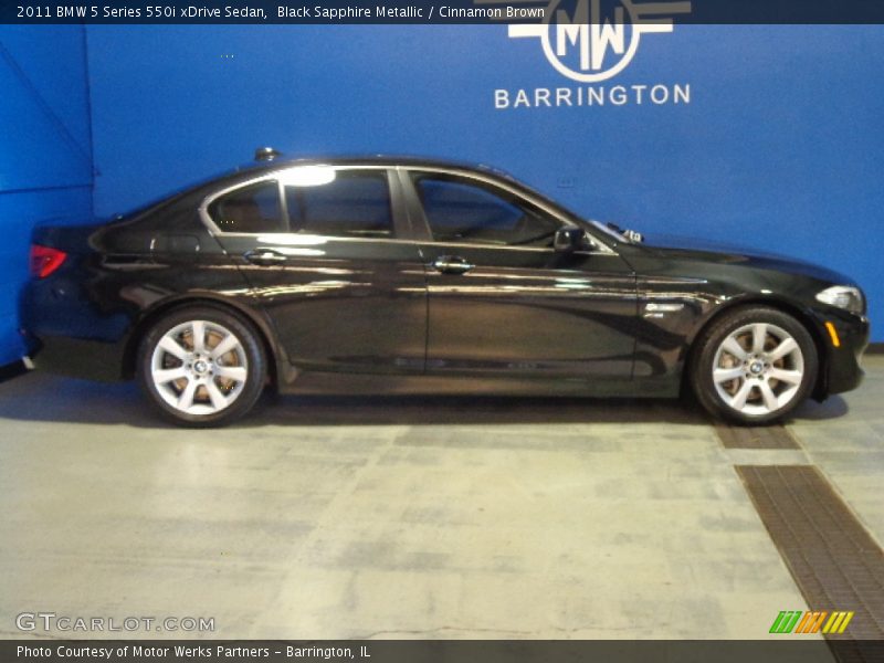 Black Sapphire Metallic / Cinnamon Brown 2011 BMW 5 Series 550i xDrive Sedan