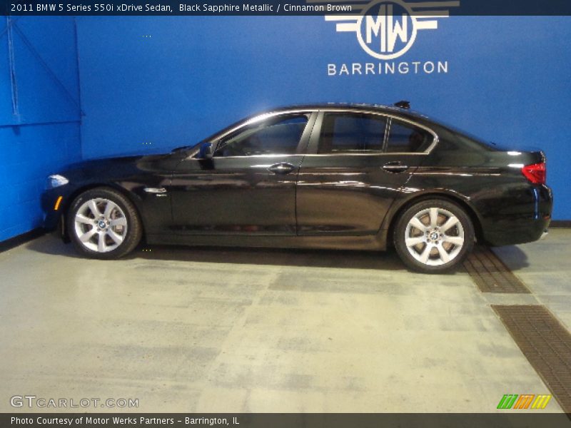 Black Sapphire Metallic / Cinnamon Brown 2011 BMW 5 Series 550i xDrive Sedan