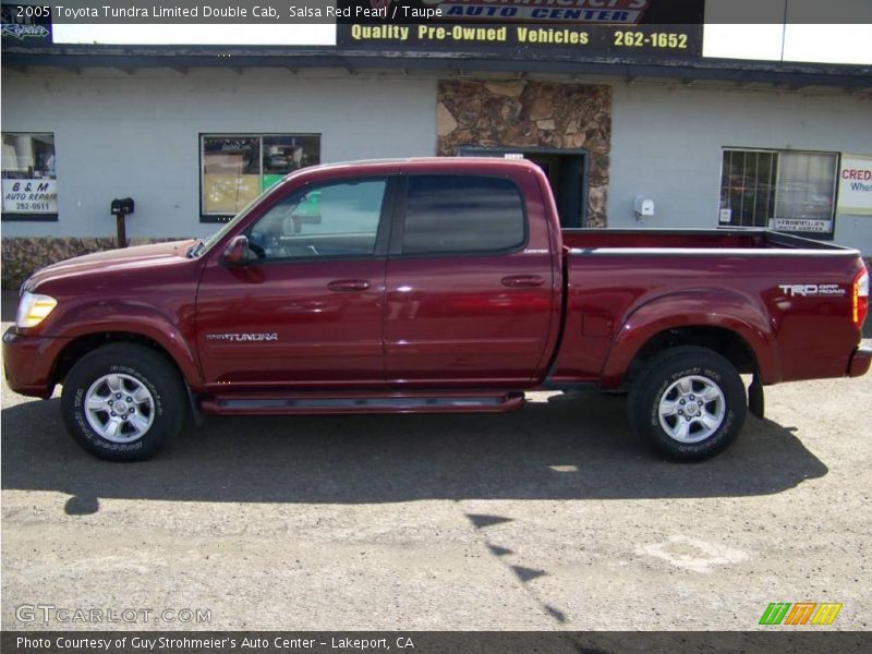 Salsa Red Pearl / Taupe 2005 Toyota Tundra Limited Double Cab