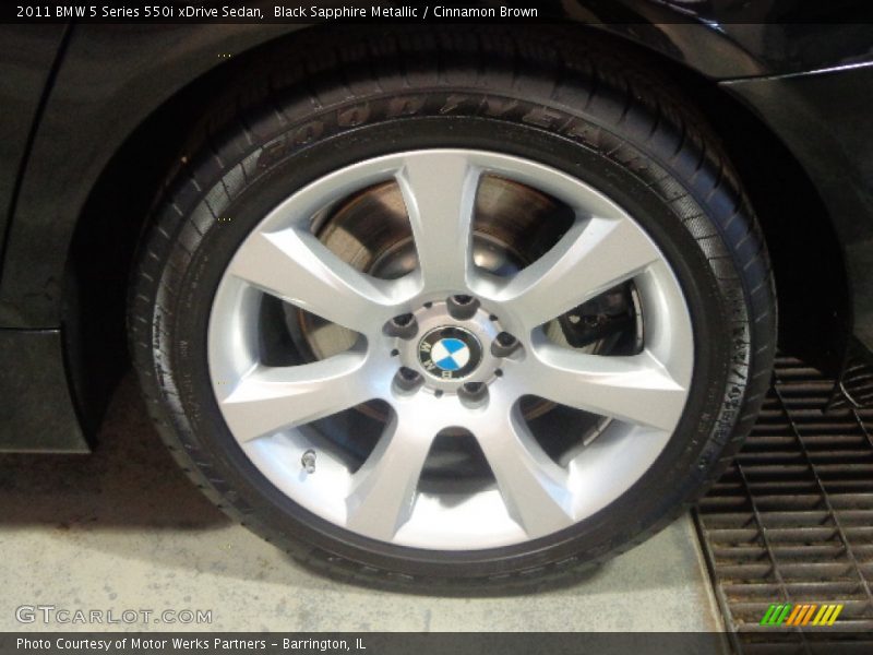 Black Sapphire Metallic / Cinnamon Brown 2011 BMW 5 Series 550i xDrive Sedan