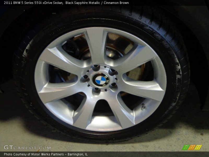 Black Sapphire Metallic / Cinnamon Brown 2011 BMW 5 Series 550i xDrive Sedan