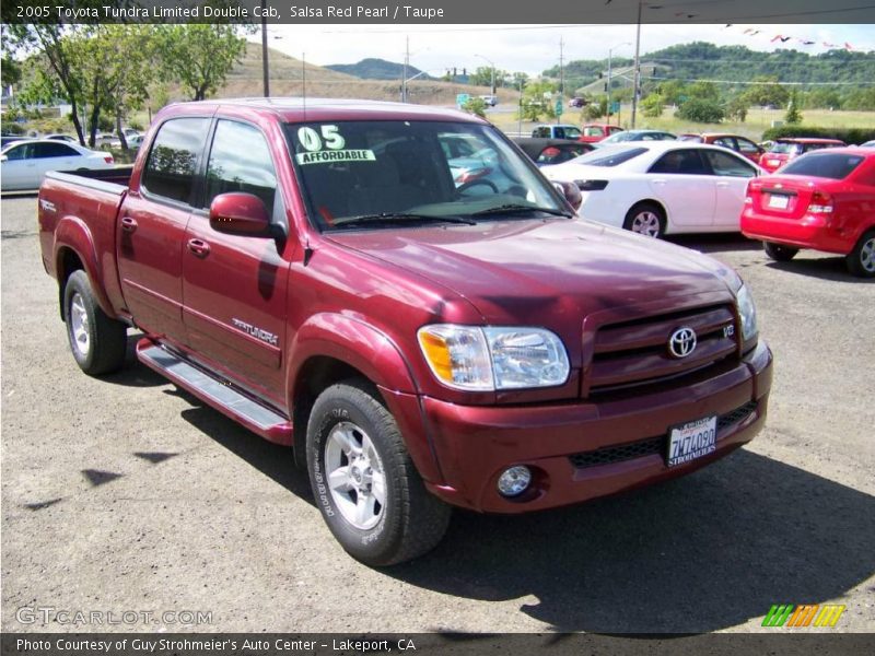 Salsa Red Pearl / Taupe 2005 Toyota Tundra Limited Double Cab