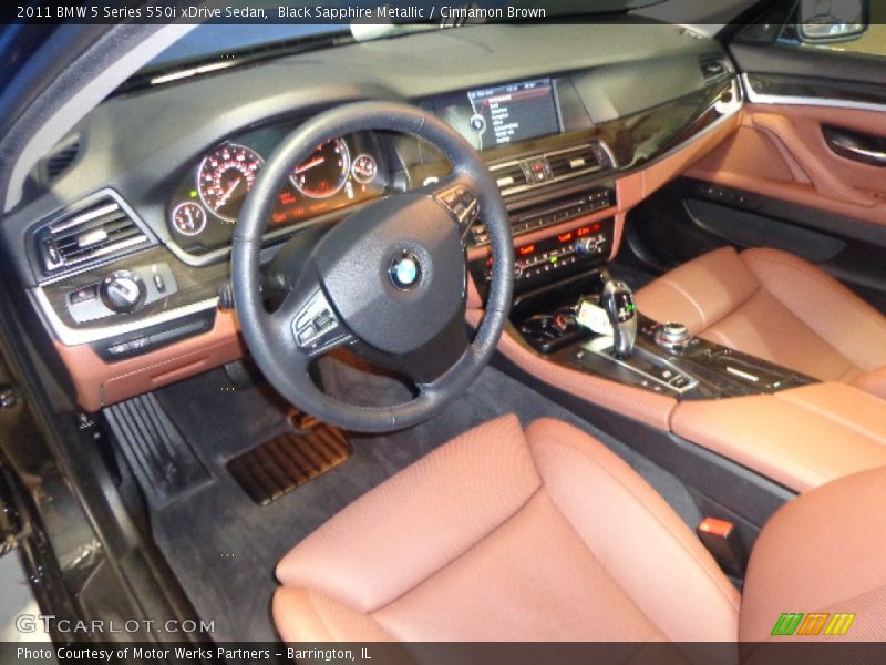 Black Sapphire Metallic / Cinnamon Brown 2011 BMW 5 Series 550i xDrive Sedan