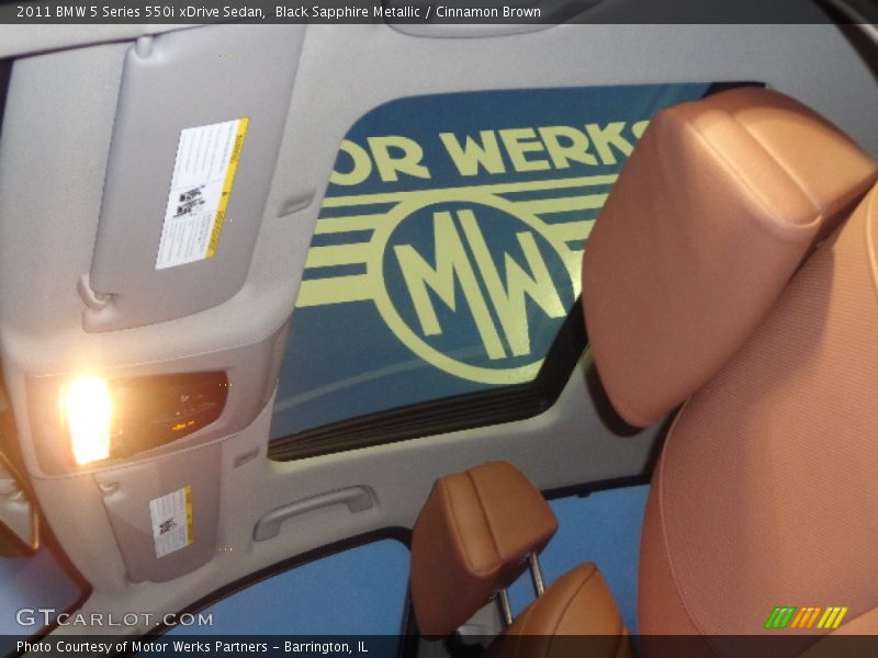 Black Sapphire Metallic / Cinnamon Brown 2011 BMW 5 Series 550i xDrive Sedan