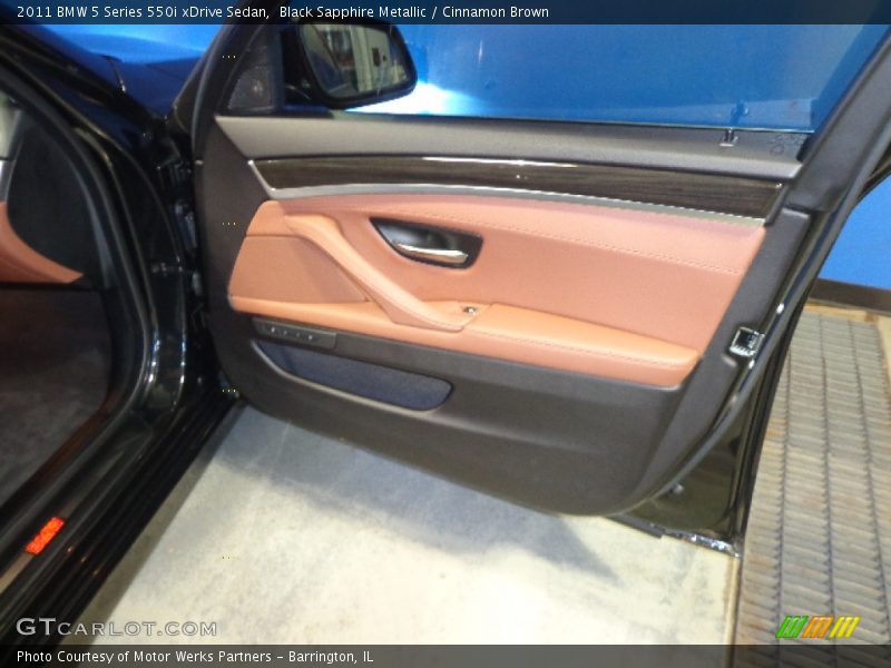 Black Sapphire Metallic / Cinnamon Brown 2011 BMW 5 Series 550i xDrive Sedan