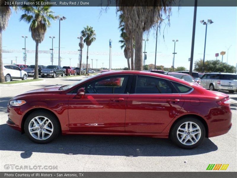 Ruby Red / Dune 2014 Ford Fusion SE EcoBoost