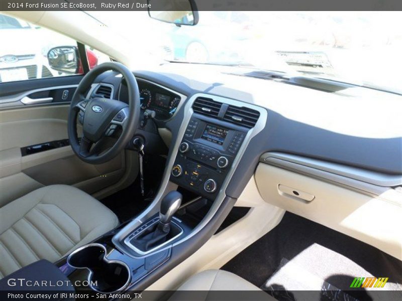 Ruby Red / Dune 2014 Ford Fusion SE EcoBoost