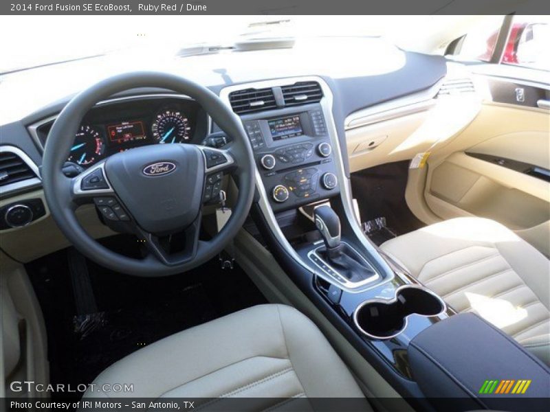 Ruby Red / Dune 2014 Ford Fusion SE EcoBoost
