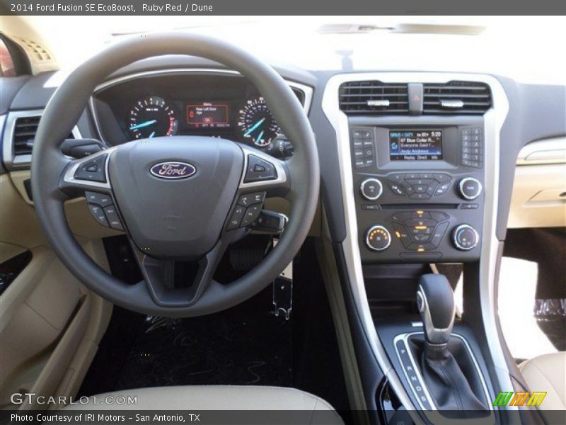 Ruby Red / Dune 2014 Ford Fusion SE EcoBoost