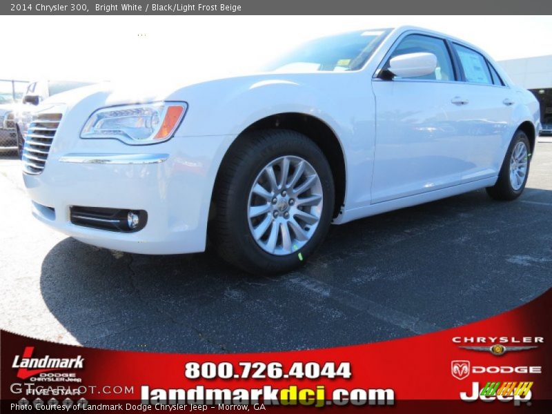 Bright White / Black/Light Frost Beige 2014 Chrysler 300