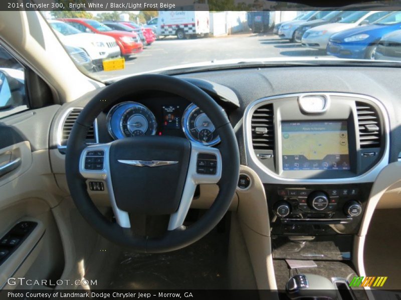 Bright White / Black/Light Frost Beige 2014 Chrysler 300
